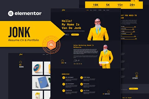 Jonk - Resume CV & Portfolio Template kit