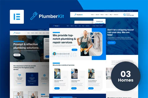 PlumberKit - Plumbing Services Elementor Template Kit