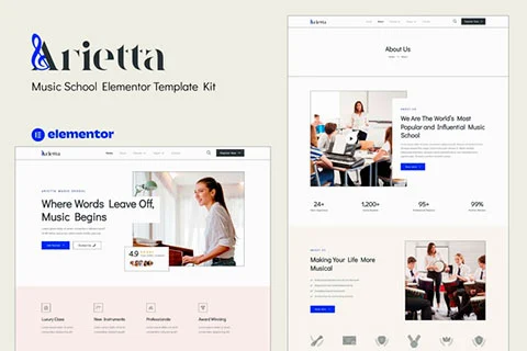 Arietta - Music School Elementor Template Kit