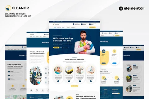 Cleanor - Cleaning Services Elementor Template Kit
