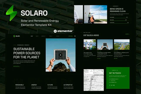 Solaro - Solar & Renewable Energy Elementor Template Kit