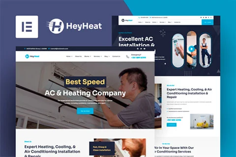 Heyheat - Air Conditioner Services Elementor Template Kit