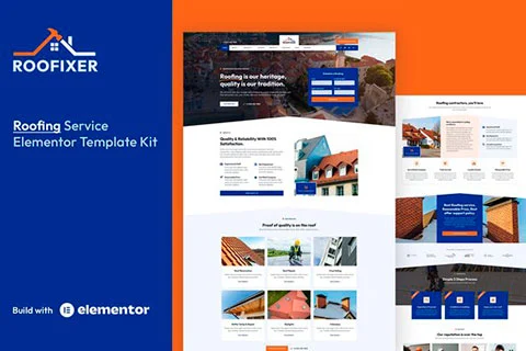 Roofixer - Roofing Services Elementor Pro Template Kit