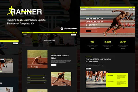 Ranner - Running Club, Marathon & Sports Elementor Template Kit