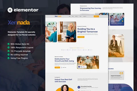 Vista previa de Xennada - Life Coach Elementor Template Kit