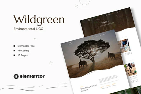 Vista previa de Wildgreen - Environmental NGO Template Kits
