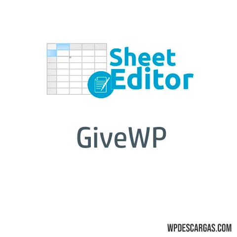 Vista previa de WP Sheet Editor - GiveWP