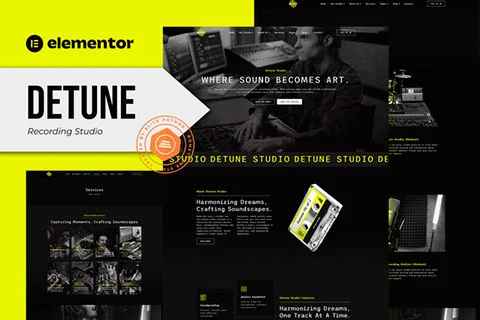 Detune - Recording Studio Elementor Pro Template Kit