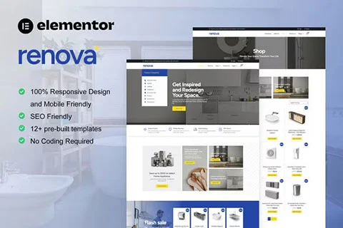 Renova - Template kit for Kitchen & Bathroom Store
