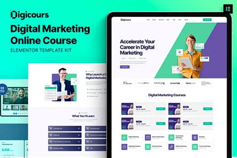 Digicours - Digital Marketing Online Course Elementor Template Kit