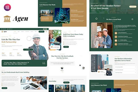 Agen - Real Estate & Property Developer Elementor Template Kit