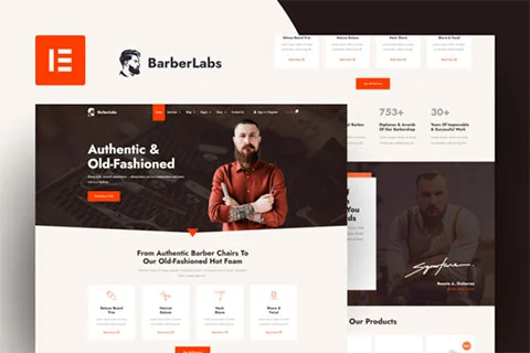 BarberLabs- Barber Shop Elementor Template Kit