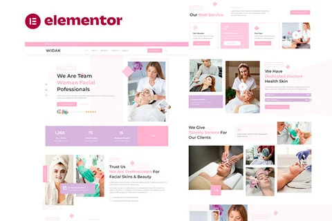 Vista previa de Widak - Facial Care & Beauty Treatment Elementor Template Kit