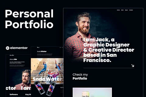 Jack.Dir Personal Design Portfolio - Elementor Template Kit