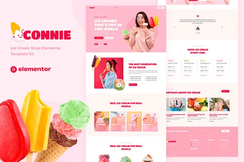 Connie - Ice Cream Shop Elementor Template Kit