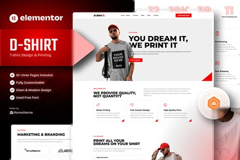 D-Shirt Elementor Pro Kit