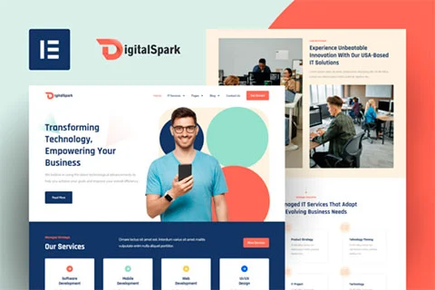 DigitalSpark - IT Services Elementor Template Kit