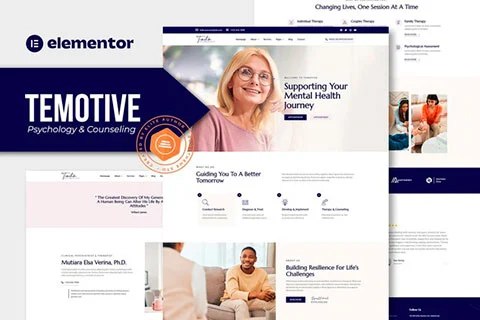 Temotive – Psychology and Counseling Elementor Template Kit