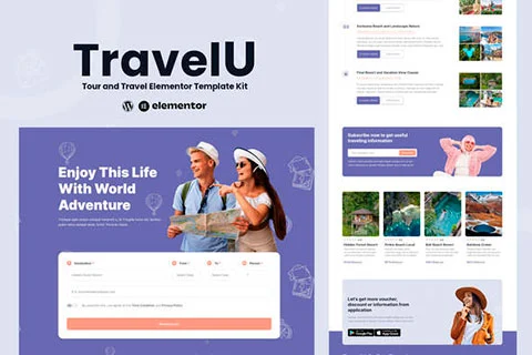TravelU - Tour and Travel Elementor Template Kit