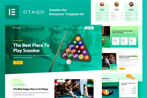 Otaqo - Snooker Bar Elementor Template Kit