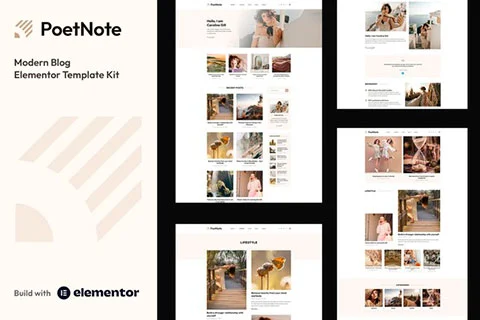 PoetNote - Modern Blog Elementor Template Kit