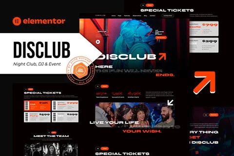 Disclub - Night Club, DJ & Events Elementor Template Kit
