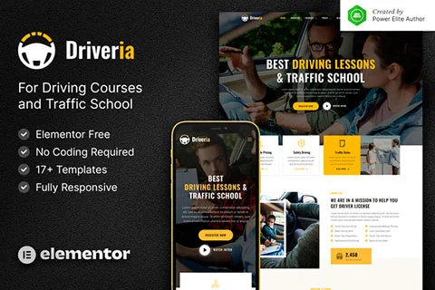 Driveria - Car Driving Course Elementor Template Kit