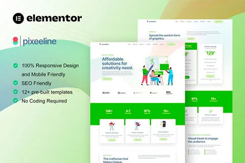 Pixeeline - Template kit for Graphics Illustrator Freelance