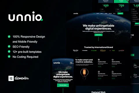 Vista previa de Unniq - Template Kit For Creative Agency and Web Developer