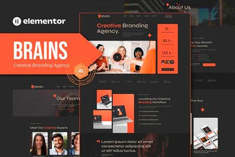 Brains - Creative Branding Agency Elementor Template Kit