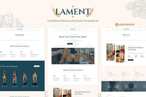 Lament - Craft Beer & Brewery Elementor Template Kit