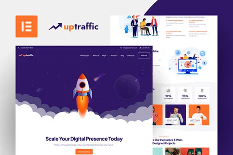 Vista previa de Uptraffic - Digital Marketing Agency Elementor Template Kit