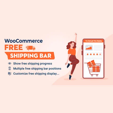 Vista previa de WooCommerce Free Shipping Bar Premium