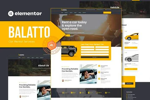 Balatto - Car Rental Services Elementor Pro Template Kit