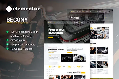 Becony - Template Kit for Car Detailing Service