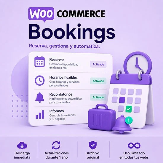 Vista previa de WooCommerce Bookings