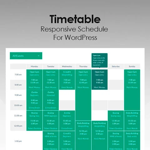 Timetable Booking Schedule for WordPress