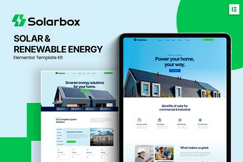Solarbox - Solar & Renewable Energy Elementor Template Kit