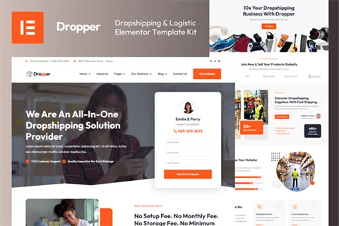 Dropper - Sropshipping & Logistic Elementor Template Kit