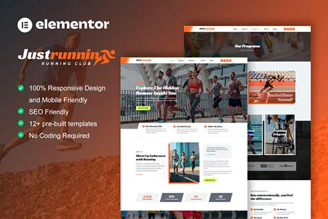 Justrunnin - Template Kit for Running Club, Marathon & Sports