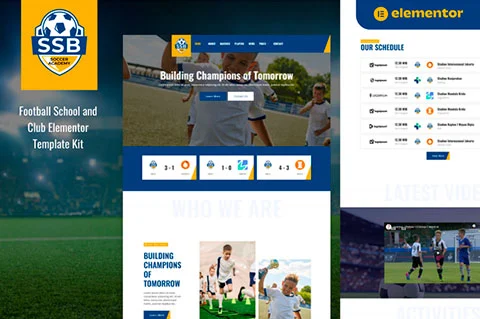 SSB - Football School and Club Elementor Template Kit