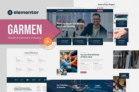 Garmen - Textile & Garment Industry Elementor Template Kit