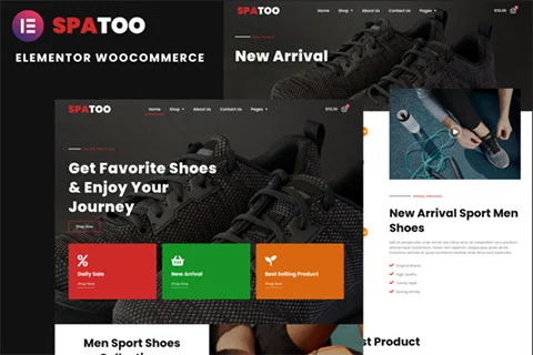 Spatoo - Modern Shoes Ecommerce Elementor Template Kit