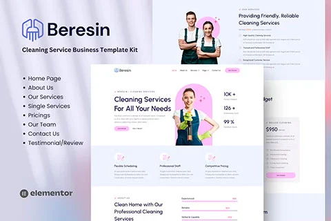 Beresin - Cleaning Service Elementor Template Kit