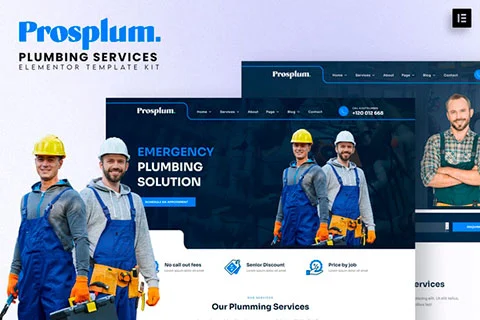 Prosplum - Plumbing Services Elementor Template Kit