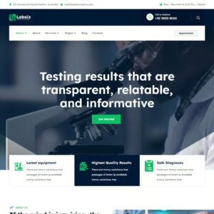 Laboix - Kit de plantillas Elementor para laboratorio e investigación
