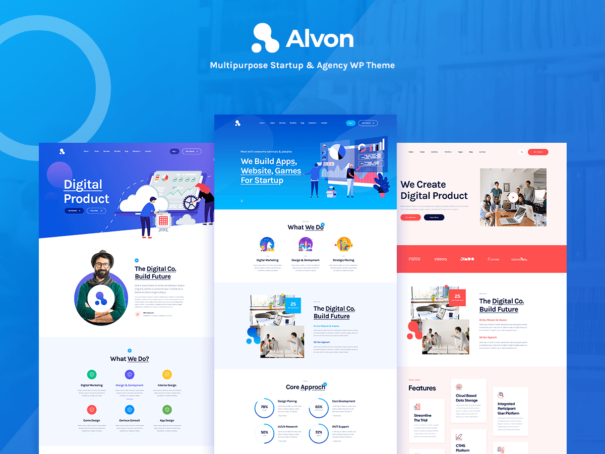 Alvon – Tema de WordPress para multipropósito y startup y agencia