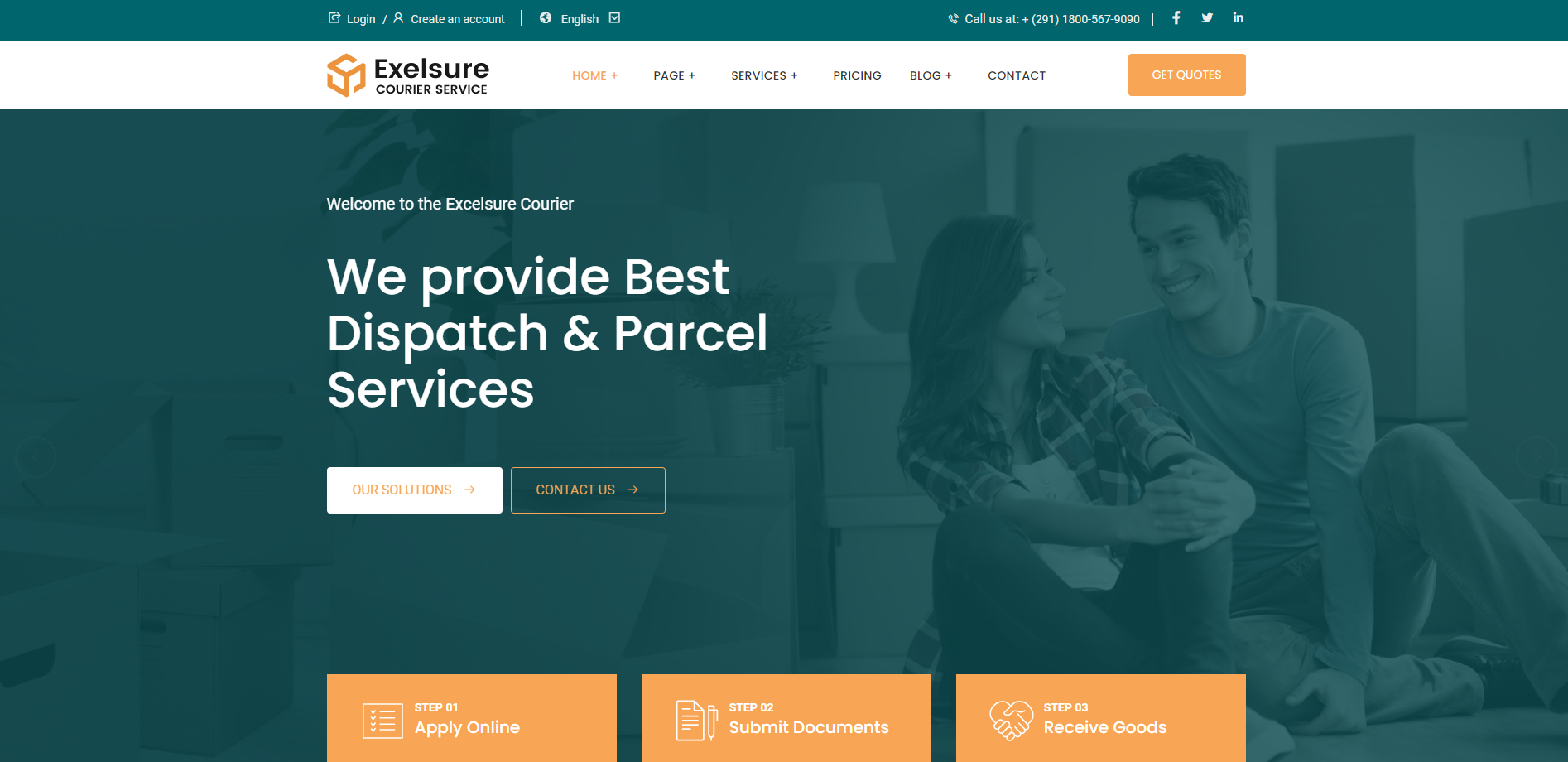 Excelsure – Tema de WordPress para mensajería y reparto