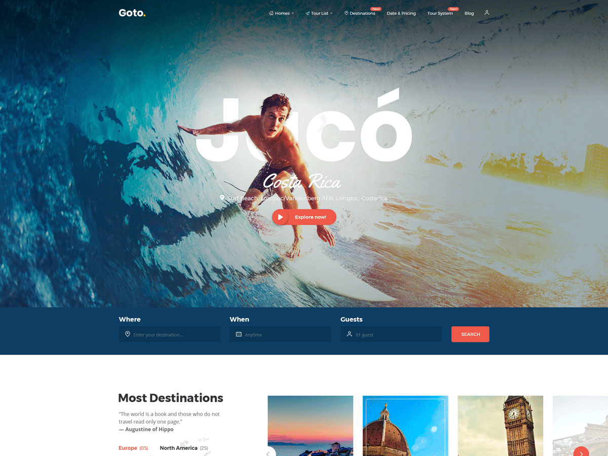 Goto – Tema de WordPress para turismo y viajes
