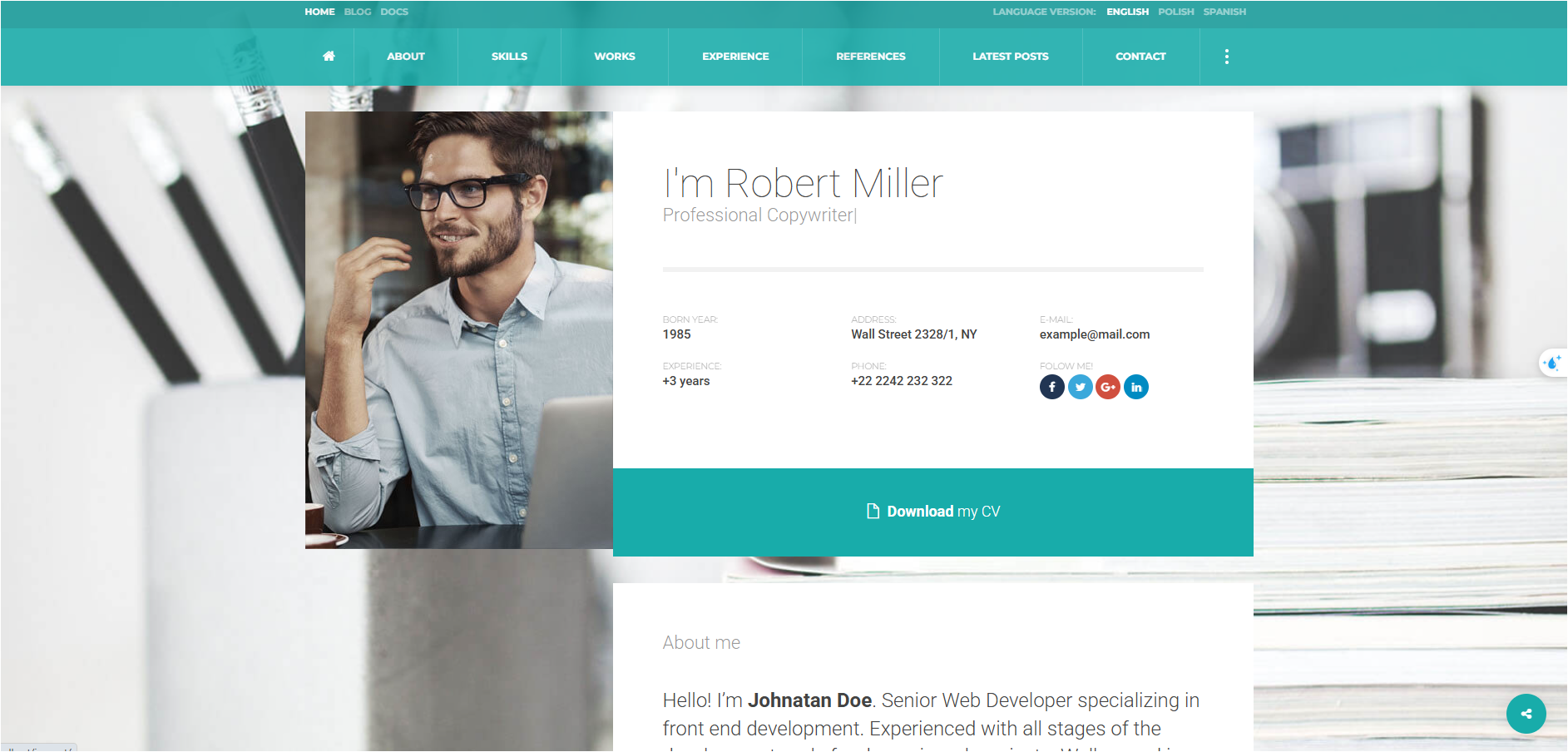 I – Tema de WordPress para materiales y personal
